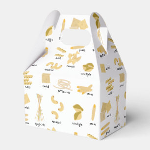 Italian Pasta Shapes & Names Pattern Favor Box