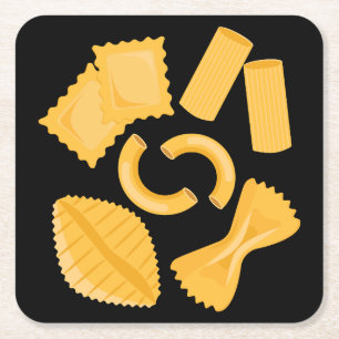 Italian Pasta Square Paper Coaster