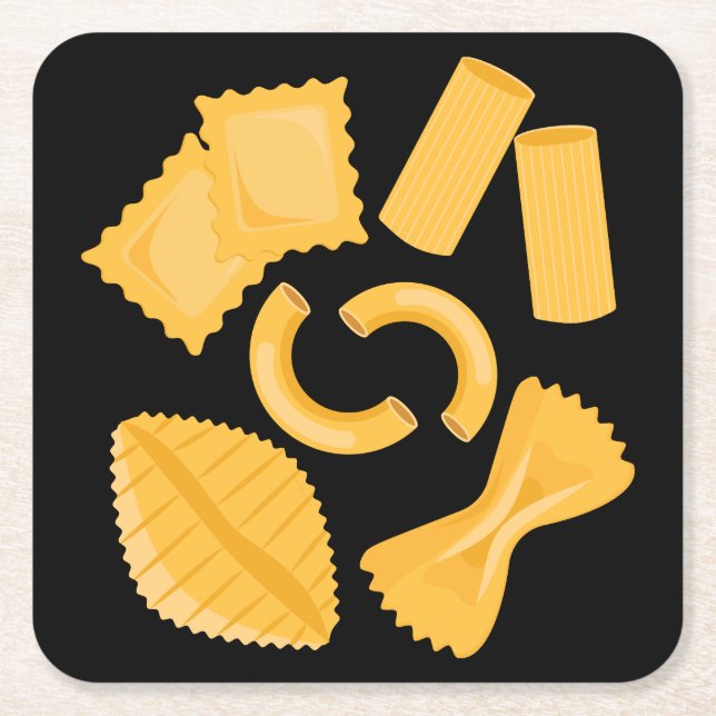 Italian Pasta Square Paper Coaster (Front)