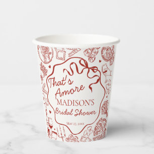 Italian Pasta Thats Amore Bridal Shower Paper Cups