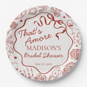 Italian Pasta Thats Amore Bridal Shower Paper Plate
