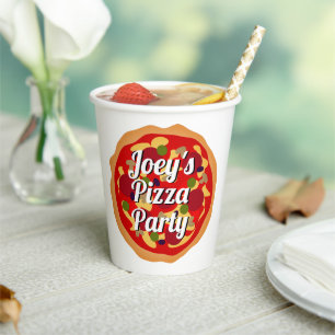 Italian pepperoni pizza custom Birthday party Paper Cups