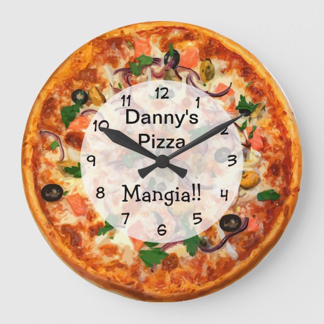 Italian Pizza Business Wall Clocks (Front)