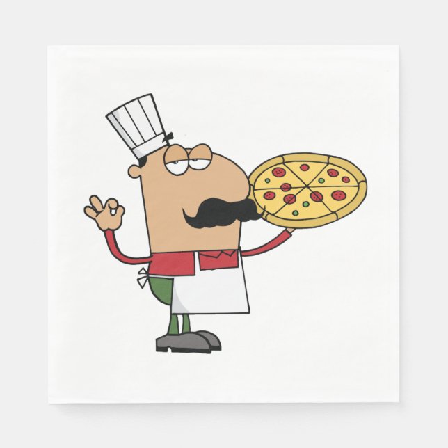 Italian Pizza Chef Napkin (Front)