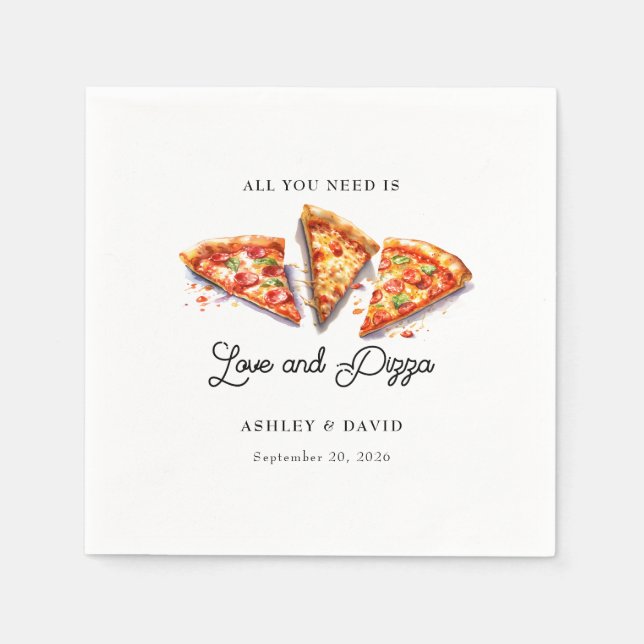 Italian Pizza | Engagement Party  Napkin (Front)