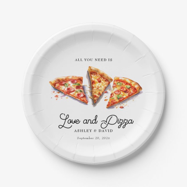 Italian Pizza | Engagement Party  Paper Plate (Front)