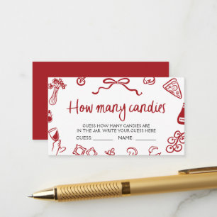 Italian Pizza Guess How Many Candies Game Ticket Enclosure Card