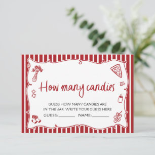 Italian Pizza Guess How Many Candies Game Ticket Enclosure Card