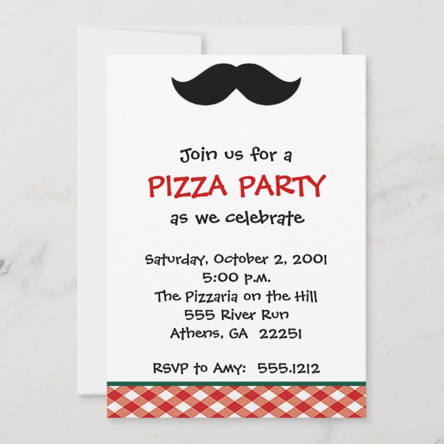 Italian Pizza Party Invitation (Front)