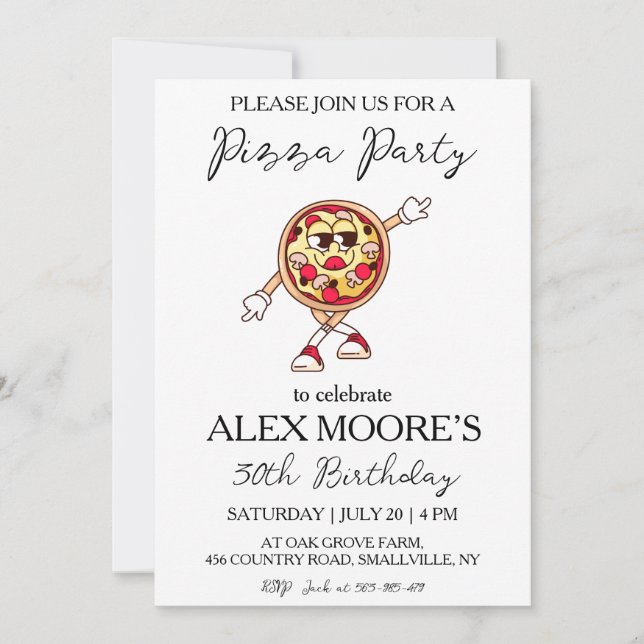 italian pizza party invitations (Front)