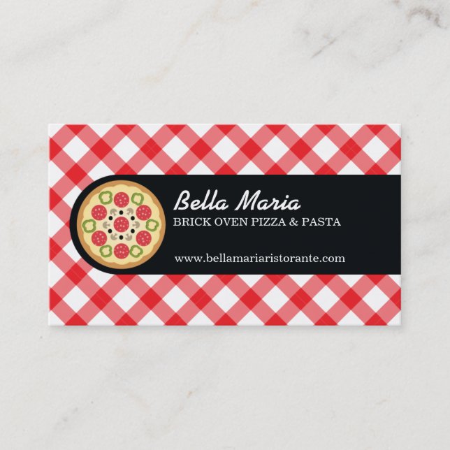 Italian Pizza Restaurant Business Card (Front)