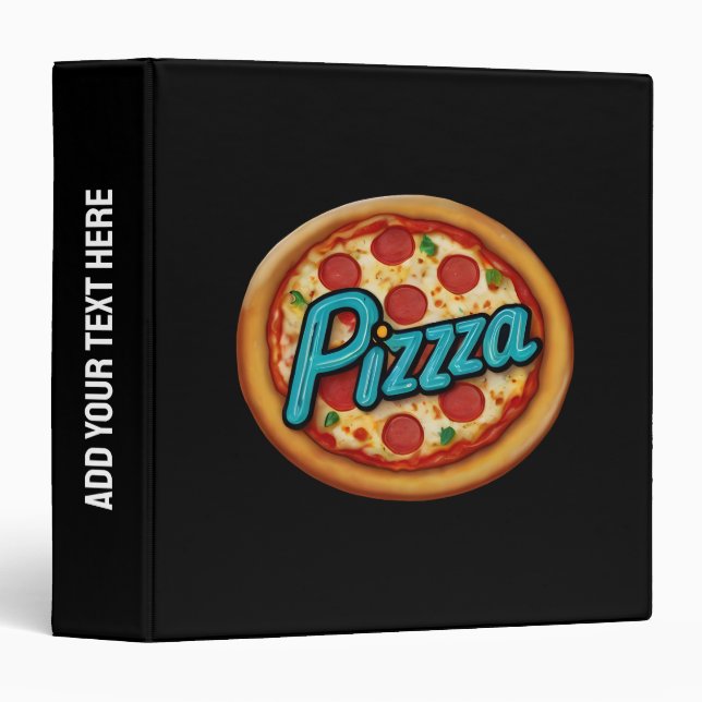 Italian Pizzeria Pizza Add Your Text Custom        Binder (Front/Spine)