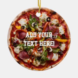 Italian Pizzeria Pizza Kitchen Add Your Text       Ceramic Ornament