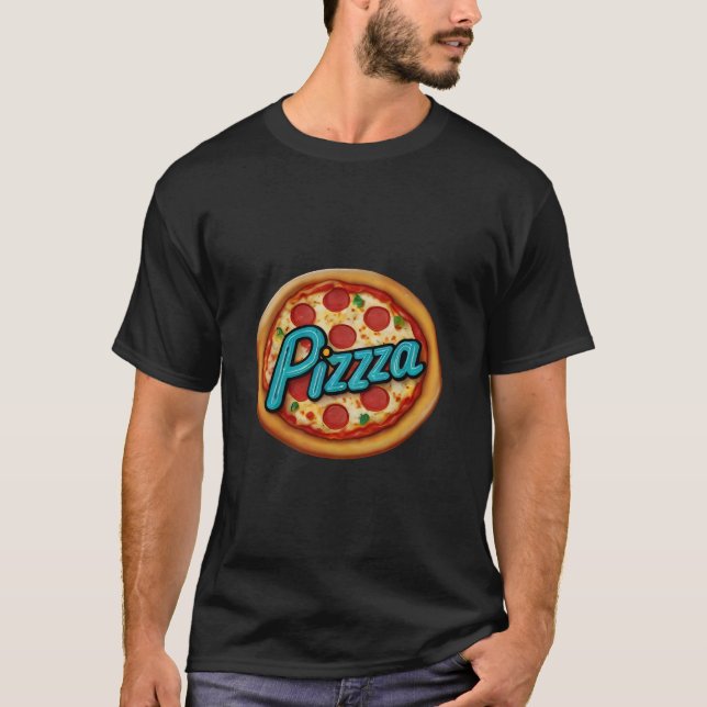 Italian Pizzeria Pizza Kitchen or Restaurant Black T-Shirt (Front)