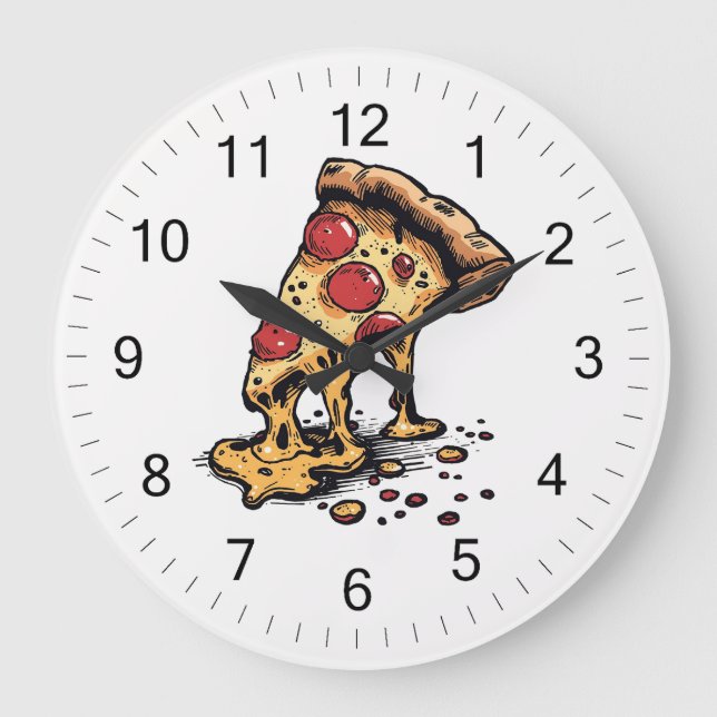 Italian Pizzeria Pizza Kitchen or Restaurant Round Large Clock (Front)