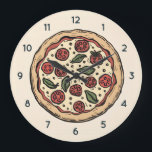 Italian Pizzeria Pizza Kitchen or Restaurant Round Large Clock<br><div class="desc">Bring the warm,  inviting atmosphere of an authentic Italian kitchen into your space with this Italian Pizzeria Pizza Kitchen or Restaurant Round Large Clock. Inspired by classic Italian pizzerias,  this stylish wall clock adds a delicious touch of culinary charm to any kitchen,  dining area,  café,  or restaurant.</div>