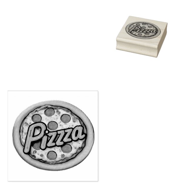 Italian Pizzeria Pizza Kitchen or Restaurant Round Rubber Stamp (Stamped)