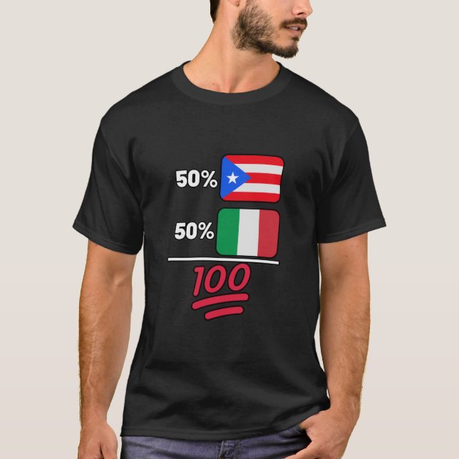 Italian Plus Puerto Rican Mix Heritage T-Shirt (Front)
