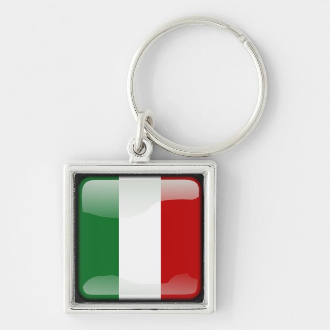 Italian polished flag keychain (Front)