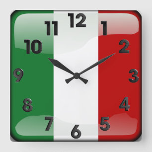 Italian polished square wall clock