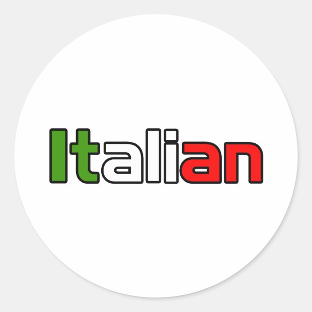 Italian Pride Classic Round Sticker (Front)