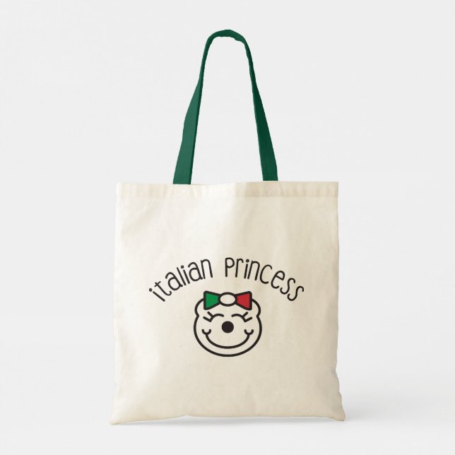 Italian Princess Tote Bags – Cute Hand-Drawn Bear  (Back)