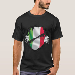 Italian Pure Roots Flag Black T-Shirt