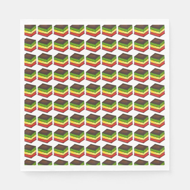 Italian Rainbow Seven Layer Tricolor Cookie Bakery Napkin (Front)