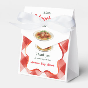 Italian Red Gingham Meatball Pasta Baby Shower Favor Box