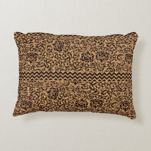 Italian Renaissance Gold Floral Pattern Decorative Pillow