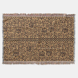 Italian Renaissance Gold Floral Pattern Throw Blanket