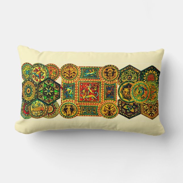 Italian Renaissance motifs print Lumbar Pillow (Front)