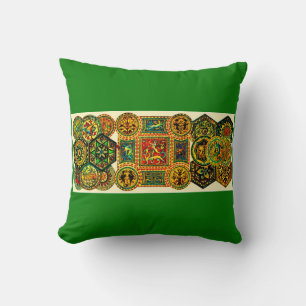 Italian Renaissance motifs print Throw Pillow
