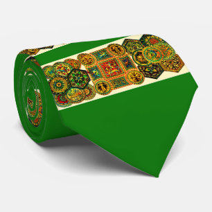 Italian Renaissance motifs print Tie