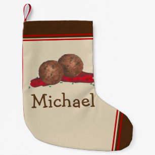 Italian Restaurant Food Meatballs Marinara Foodie Small Christmas Stocking