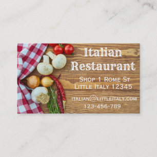 Italian restaurant or catering business business card