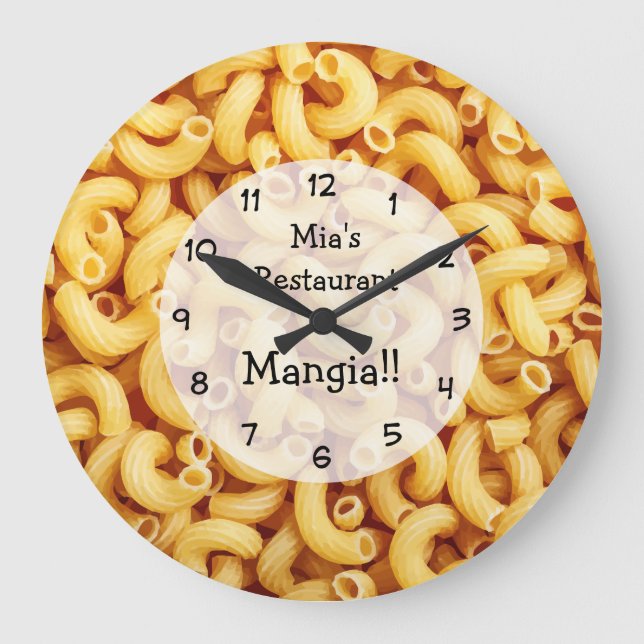 Italian Restaurant Pasta Theme Large Clock (Front)