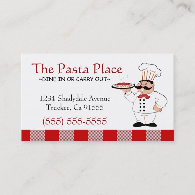 Italian Restaurant | Pizza Business Business Card (Front)