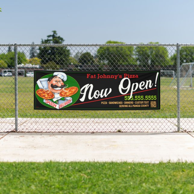 Italian Restaurant Pizzeria Pizza NOW OPEN! Banner (Insitu)