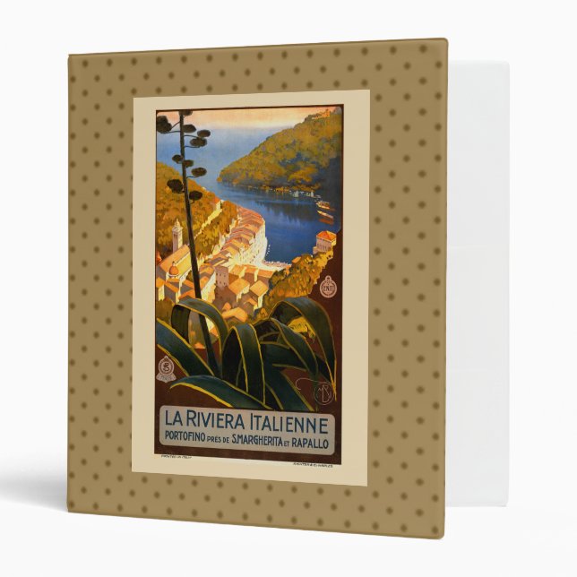 Italian Riviera Europe Italy Travel Poster Binder (Front/Inside)