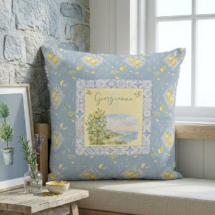 Italian Riviera Signature Studio Watercolor Airy Throw Pillow