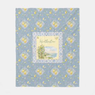 Italian Riviera Signature Studio Watercolor Bloom Fleece Blanket