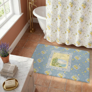 Italian Riviera Signature Studio Watercolor Cove Bath Mat