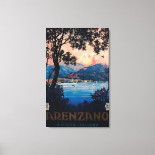 Italian Riviera Travel Poster Canvas Print