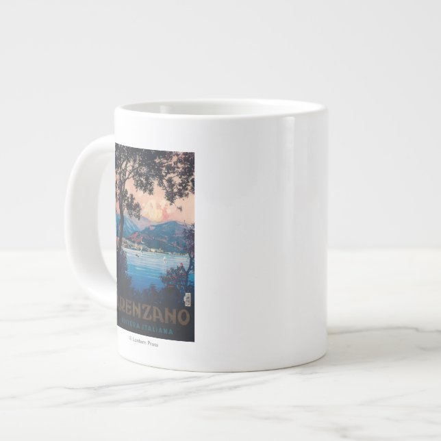 Italian Riviera Travel Poster Large Coffee Mug (Front Left)