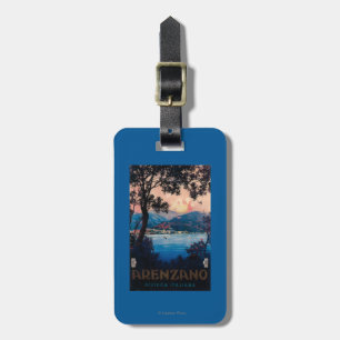 Italian Riviera Travel Poster Luggage Tag