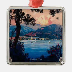 Italian Riviera Travel Poster Metal Ornament