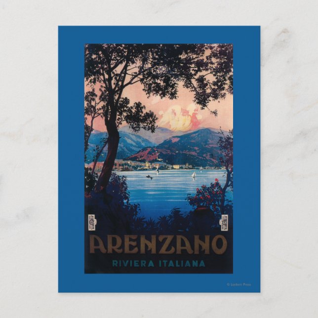 Italian Riviera Travel Poster Postcard (Front)