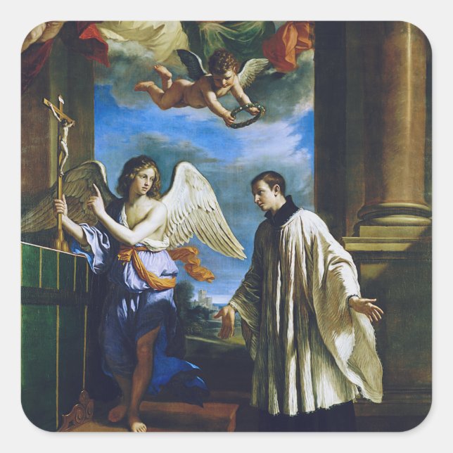 Italian Saint Aloysius Gonzaga Square Sticker (Front)