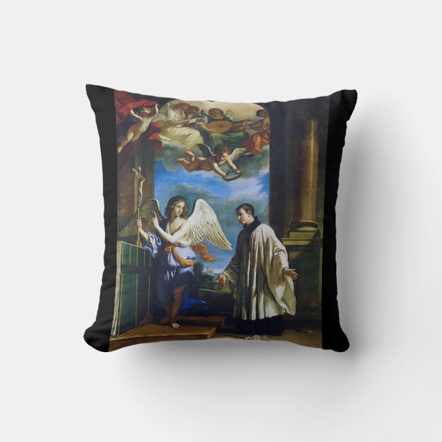 Italian Saint Aloysius Gonzaga Throw Pillow (Front)